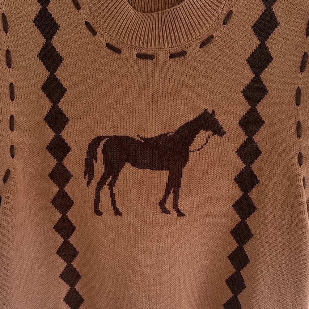 NWT THML Horse Knit Top | Equestrian Western Chic - Picture 4 of 6